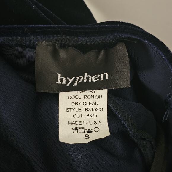 hyphen Whimsigoth Navy Satin Maxi Gown Sz Sm Dark Romantic Y2K Beaded Velour - Picture 5 of 6